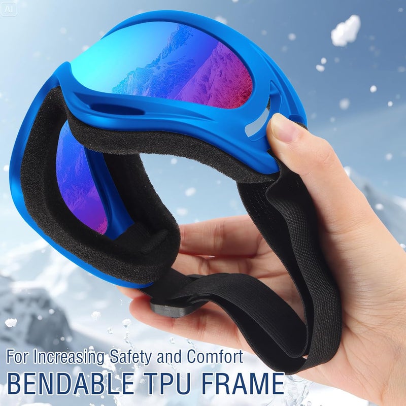 OXG Store 2 Pack Snowboard Ski Goggles, UV Protection Winter Snow Sports Goggles for Kids Teens Adult - Image 5